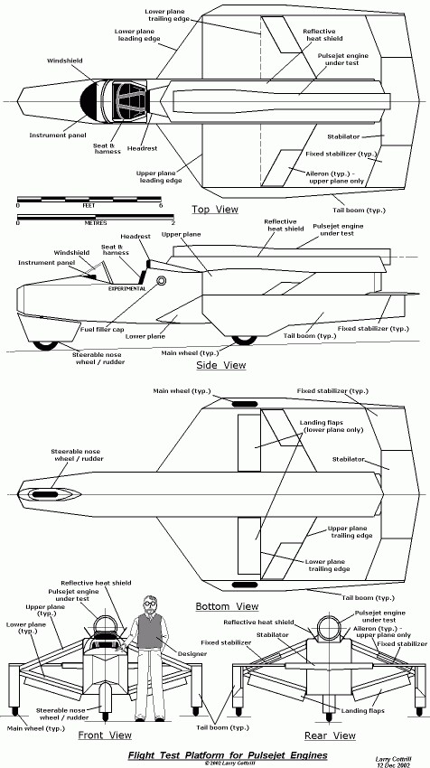 Basic design drawing of LT/GT Dagger aircraft (c) 2002 Larry Cottrill
