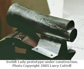 FWE Sveldt Lady valveless pulsejet construction photo - engine front end completed.